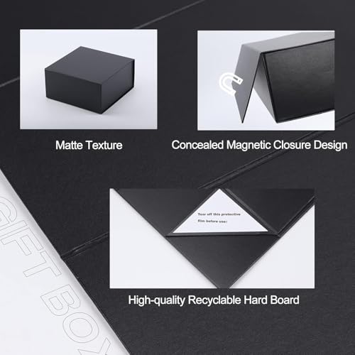 Aakriti Mini Magnetic Gift Box 5x4.5x2.5 Inches – Luxury Small Box for Jewelry, Chocolates, Mini Perfume – Bridesmaid Proposal, Wedding, Birthday Gift Packaging (Black | Pack of 1) - Image 5