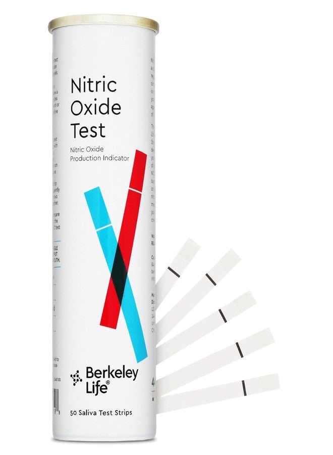 Berkeley Life Nitric Oxide Test Strips - at-Home, Non-Invasive Saliva Testing Kit to Assess Nitric Oxide Levels for Men & Women - 50 Individually Sealed Indicator Strips - Image 1