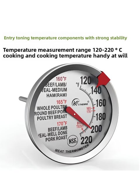 Barbecue thermometer: Probe-style metal food thermometer for kitchen baking, featuring high-precision measurement. Widely used in cooking, candy making, coffee brewing, steak grilling, roast chicken, and other scenarios—an essential kitchen gadget.