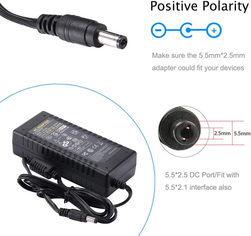 COOLM محول طاقة 12V 6A - محول تيار متردد 100-240V 50/60Hz تيار مستمر 12 فولت 6A 72W محول طاقة شاحن 6 أمبير قابس تيار مستمر 5.5mm × 2.5mm لإضاءة شرائط LED وجهاز التوجيه وكاميرا CCTV - Image 2