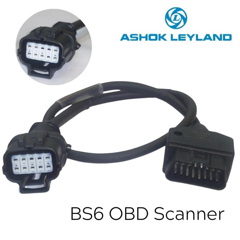 MapOut24 Ashok Leyland BS6 Connect All Scantool Cable OBD2 BS6 Scantool Cable OBD 16 pin Male Connector to 10 pin ECO Connector B SMPL003 - Image 3