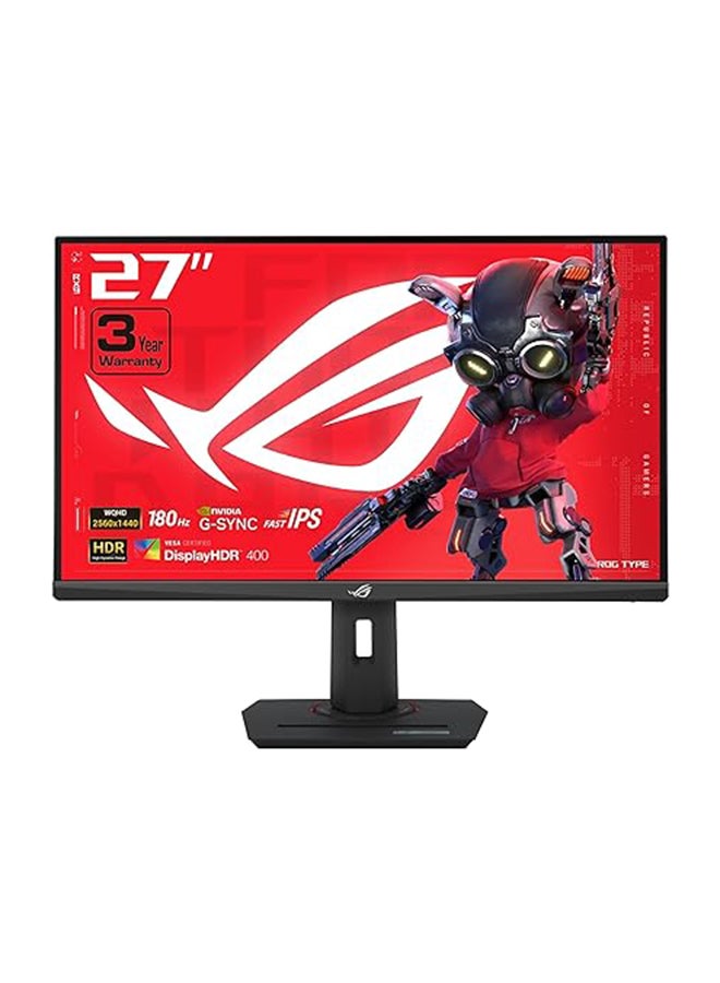 أسوس شاشة الألعاب ROG Strix مقاس 27 بوصة QHD HDR400 USB-C (XG27ACS) - 2560 × 1440، 180 هرتز، 1 مللي ثانية، IPS سريع، 133% sRGB، مزامنة ضبابية الحركة المنخفضة للغاية، متوافقة مع G-Sync، DisplayWidget، مقبس ثلاثي القوائم، ضمان لمدة 3 سنوات - Image 1