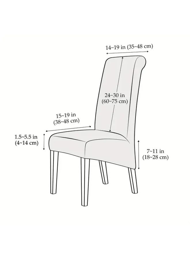 6Pcs Wine Red Stretch Jacquard Chair Covers High Back Dining Snug Fit Machine Washable - Image 3