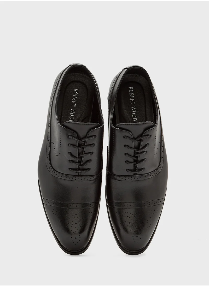 Robert Wood Brogue Detail Oxford Formal Lace Up