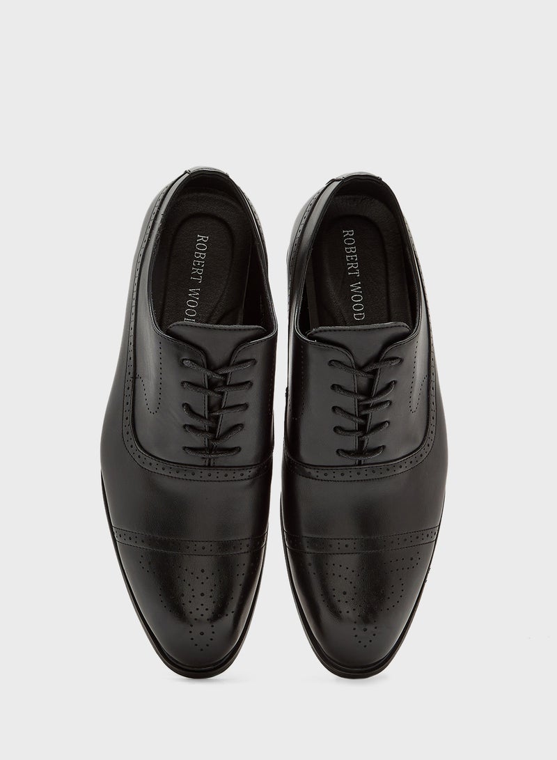 Robert Wood Brogue Detail Oxford Formal Lace Up - Image 4
