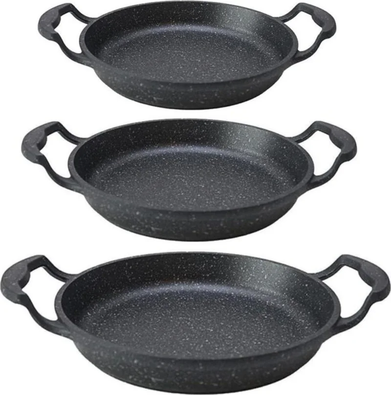 إليت هوم Elite Granite Coated Aluminum Casting Pan Set (18CM 20CM 22CM)