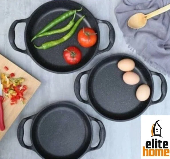 إليت هوم Elite Granite Coated Aluminum Casting Pan Set (18CM 20CM 22CM)