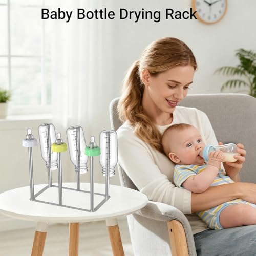 ZHMY Water Bottle Drying Rack,Stainless Steel Bottle Rack Dryer, Plastic Bag Drying Rack, Dry Rack for Bottles,Space Saving Countertop Rack for Glass,Cups, Mugs,Mason Jars and Sports Bottles - Image 3