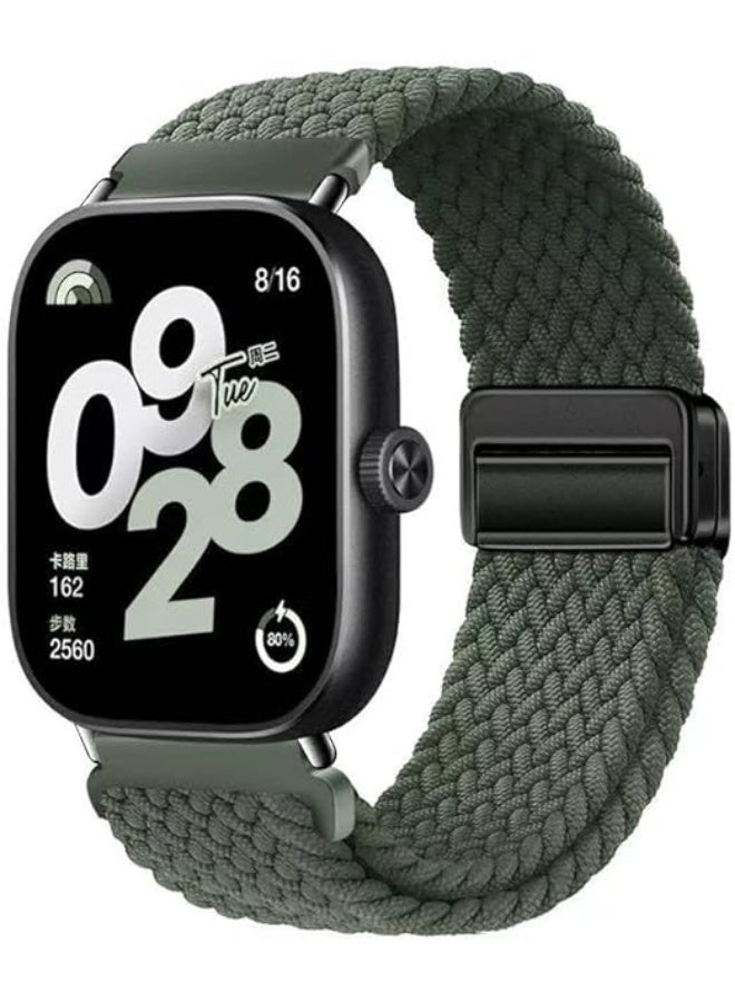Sports Nylon Braided Strap for Huawei Fit 4 Pro/Fit 4/3 Comfortable Bracelet Quick Release Adjustable For Huawei Watch Fit 3/4/4 Pro Strap (Magnetic Green) - Image 1