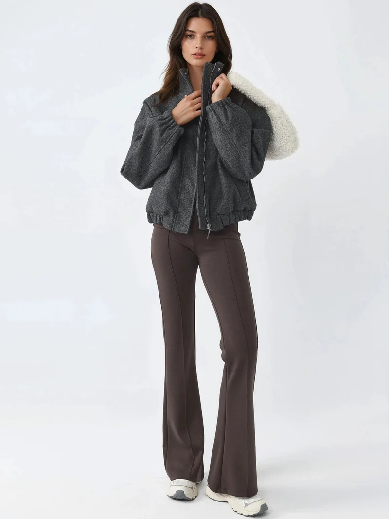 Busem BUSEM Ribbed Elastic Flare Pants