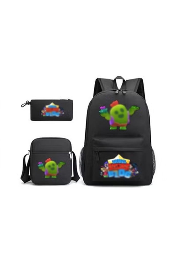 3 PCS Backpack Set,Backpack,Large Capacity Casual Backpack with Lunch Bag and Pencil case for Boys Girls Fans