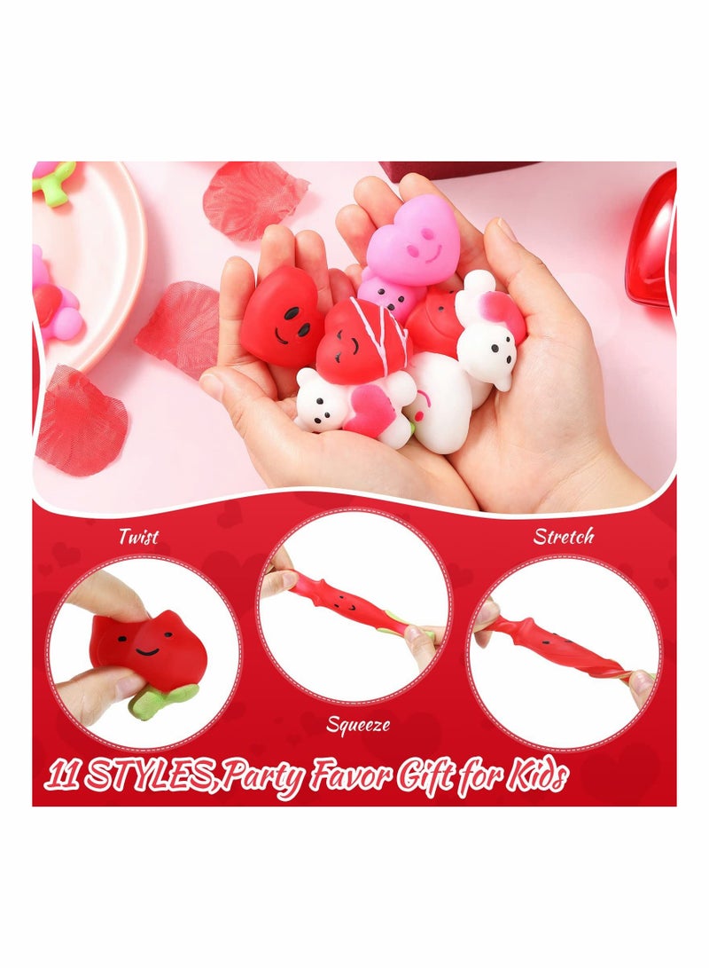 SYOSI Animal Toys, Valentines Day Squishy Cute Toys, Small Mini Kawaii Stress Relief Toys for Party Classroom, Rewards School Prizes Goodie Bag Party Favors (30 Pieces Random Color) - Image 3