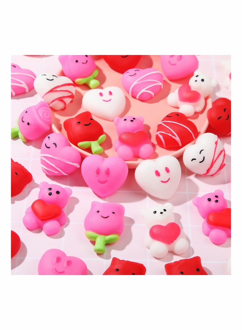 SYOSI Animal Toys, Valentines Day Squishy Cute Toys, Small Mini Kawaii Stress Relief Toys for Party Classroom, Rewards School Prizes Goodie Bag Party Favors (30 Pieces Random Color) - Image 1