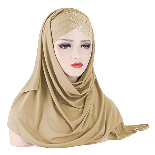 AIBEARTY Women Glitter Sequin Hijab Muslim Head Wrap Scarf Long Turban Headband Hair Cap Shawl - Image 3