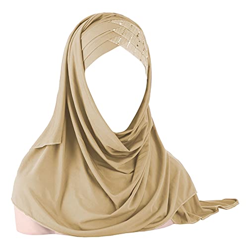 AIBEARTY Women Glitter Sequin Hijab Muslim Head Wrap Scarf Long Turban Headband Hair Cap Shawl - Image 1