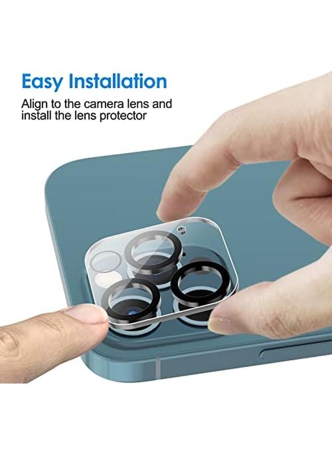 جي تيك واقي عدسة الكاميرا لهاتف Iphone 12 Pro Max مقاس 6.7 بوصة 9H زجاج مقوى عالي الوضوح شفاف مضاد للخدش متوافق مع الجراب لا يؤثر على اللقطات الليلية عبوة من 3 قطع - Image 4