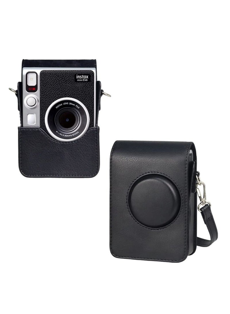 Protective Case for Fujifilm Mini EVO Digital Hybrid Case Instant Film Camera PU Leather Bag with Strap (Brown) - Image 2