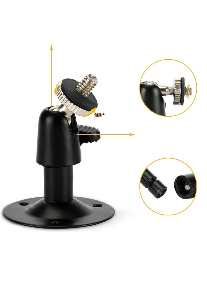 KASTWAVE Security Wall Mount for Oculus Sensor Arlo, Arlo Pro, R Stick Up Cam Wired, Metal Security Camera Bracket Outdoor Indoor 360° Rotation 1/4" Screw Camera (3 Pack, Black) - Image 2