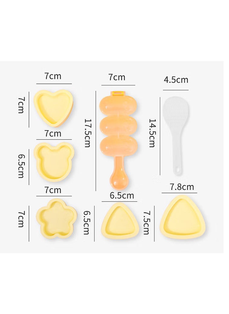 Generic - Triangle rice ball mould set Baby Children's rice ball grinding tool beige food grade DIY sushi rice ball artifact - Image 1