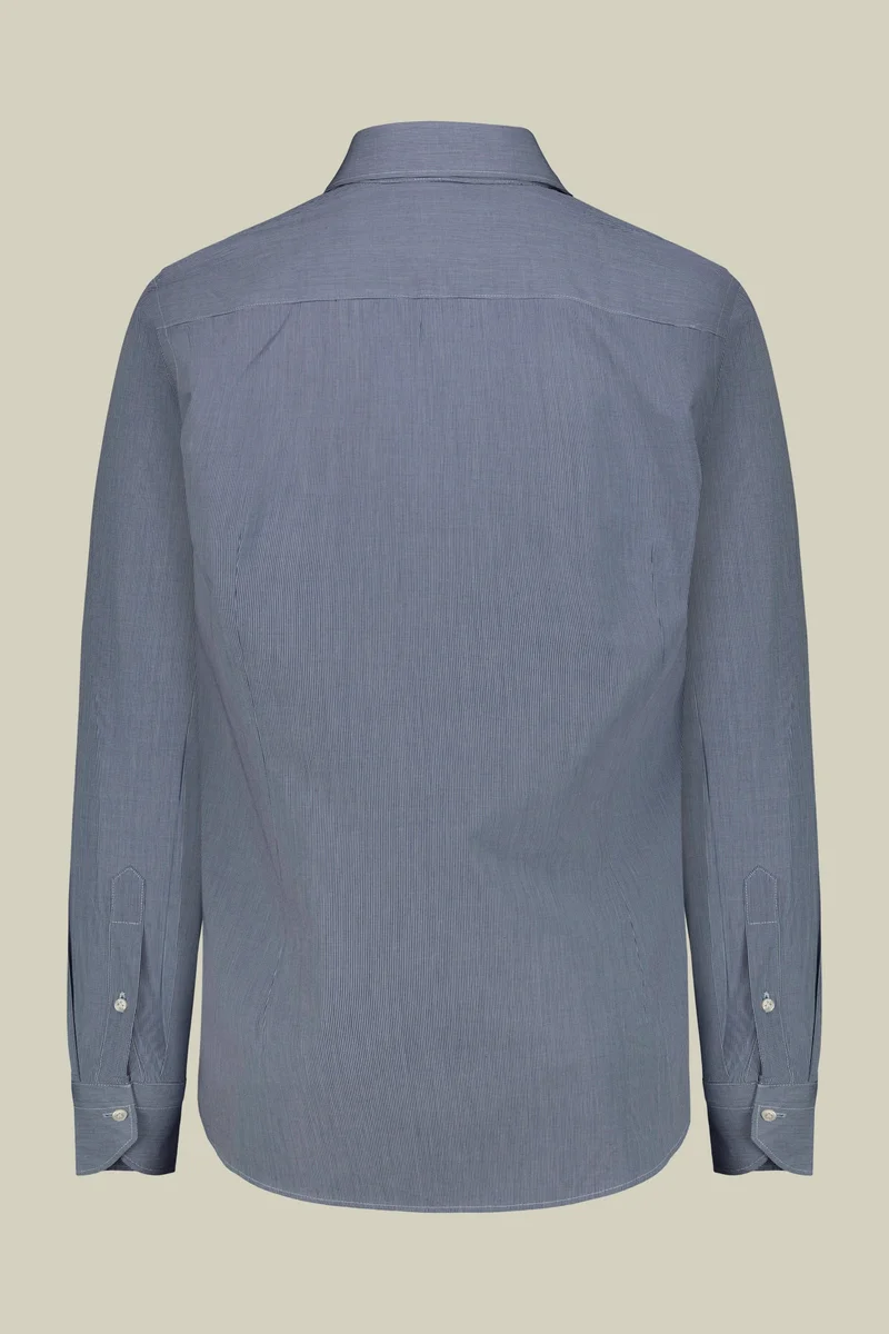 Doppelganger Blue Men's shirt with classic collar in 100% cotton woven micro houndstooth pattern - Dk Blue for Men | Best Price UAE