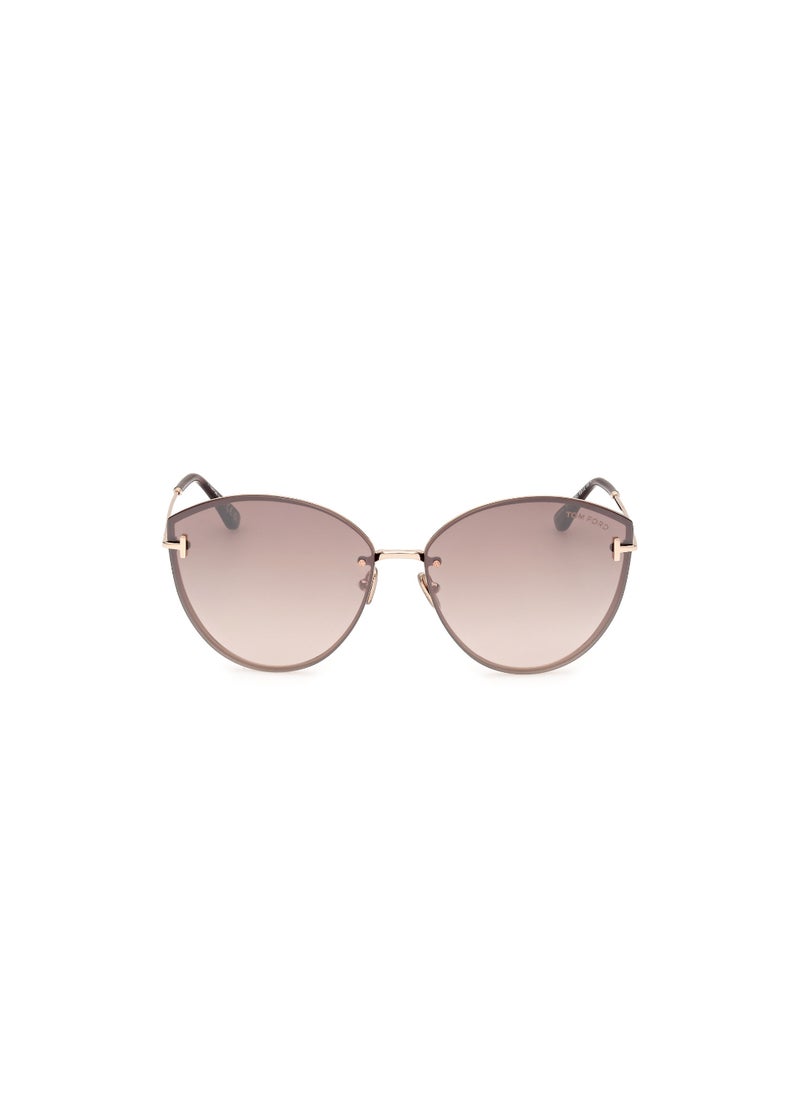 TOM FORD Women's Cat Eye Shape Metal Sunglasses FT110628G63 Lens Size: 63 Millimeter - Shiny Rose Gold  - Image 2