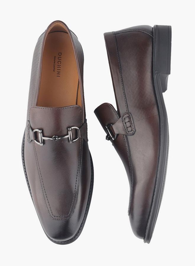 DUCHINI Men Metallic Accent Slip-On Loafers - Image 1