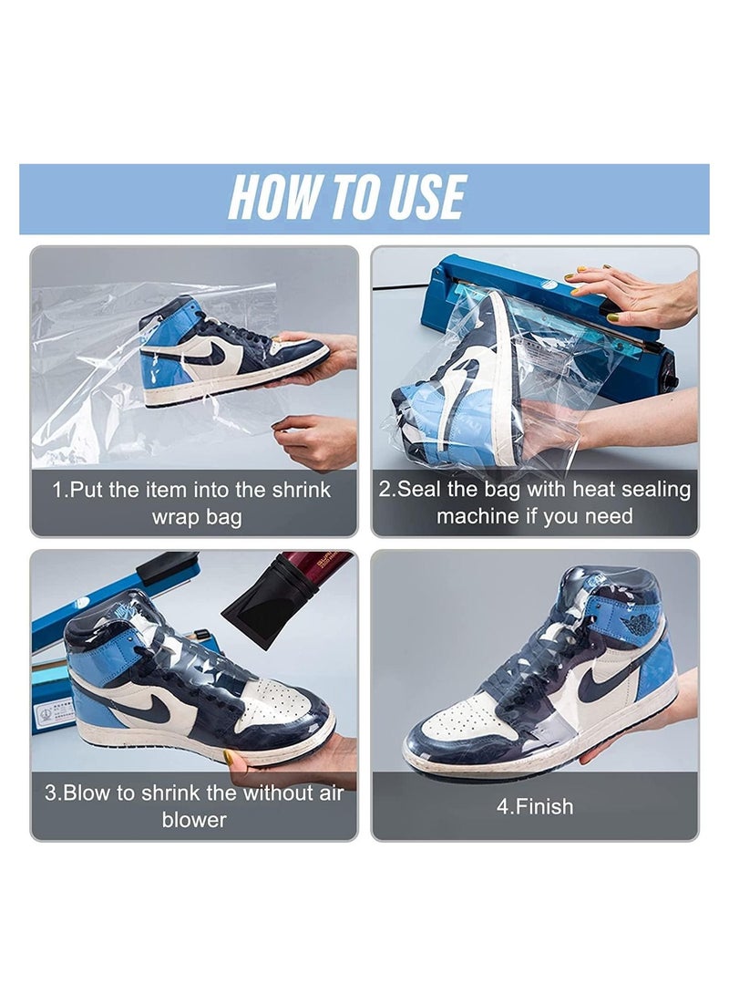 Generic Shrink Wrap Bags,PVC Clear Heat Sealer Bags,Seal Wrapping Supplies,Waterproof Odorless and Transparent,for Shoes Storage,Gifts,Remote Control,Books,DIY Crafts Packaging,50pcs (30*50cm)  - Image 5
