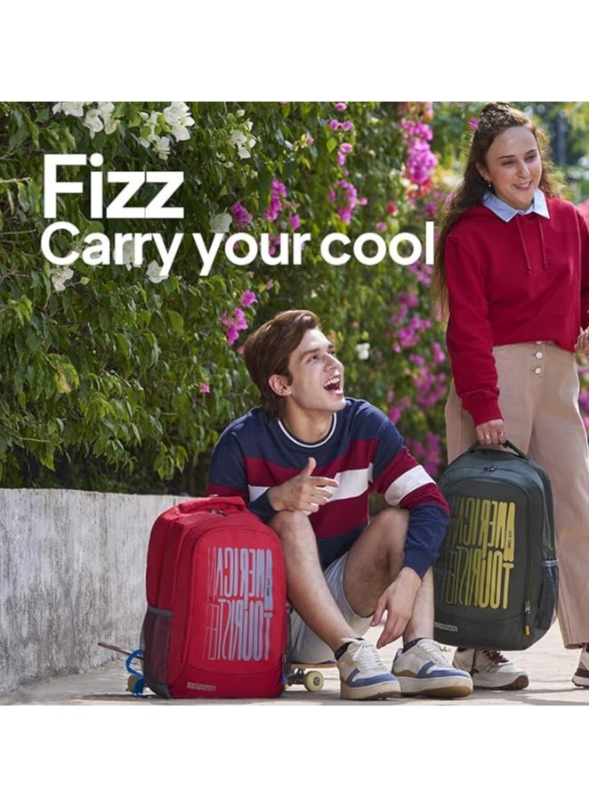 American Tourister Fizz Backpack School bag for travel with Organizer Bottle compartment water resistant backpack for Men, Women, Boys Laptop Backpack for College Gift for Men & Women