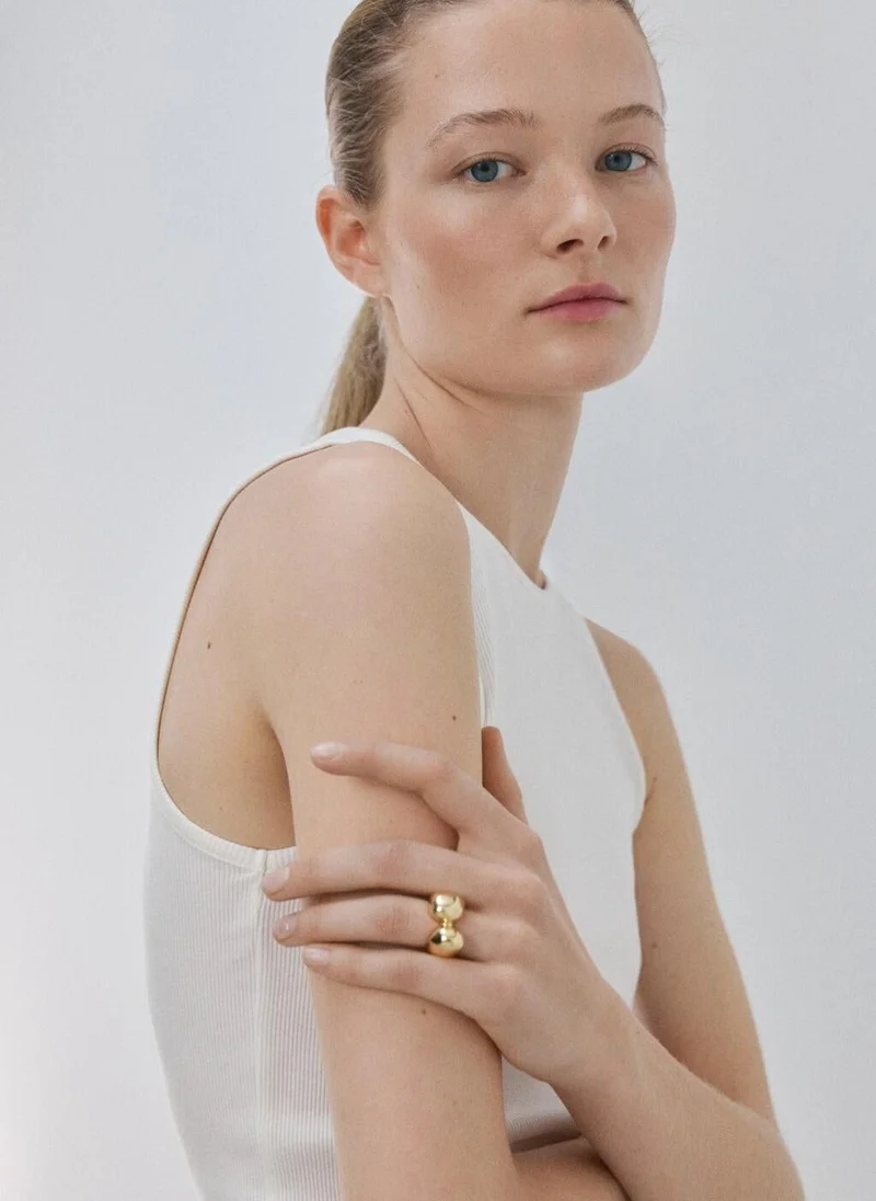 MANGO  Ribbed cotton-blend top for Women | Best Price UAE