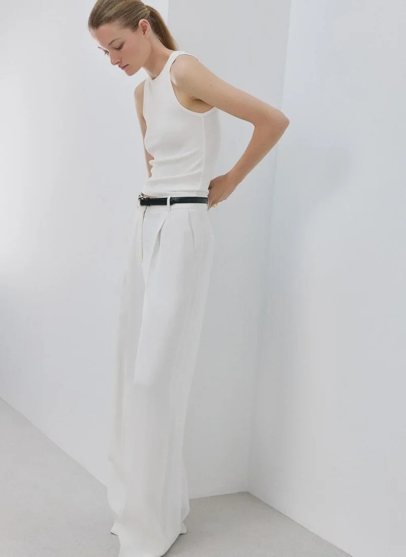 MANGO  Ribbed cotton-blend top for Women | Best Price UAE