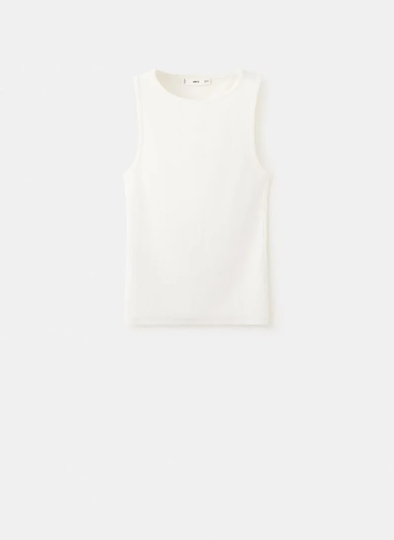 MANGO  Ribbed cotton-blend top for Women | Best Price UAE