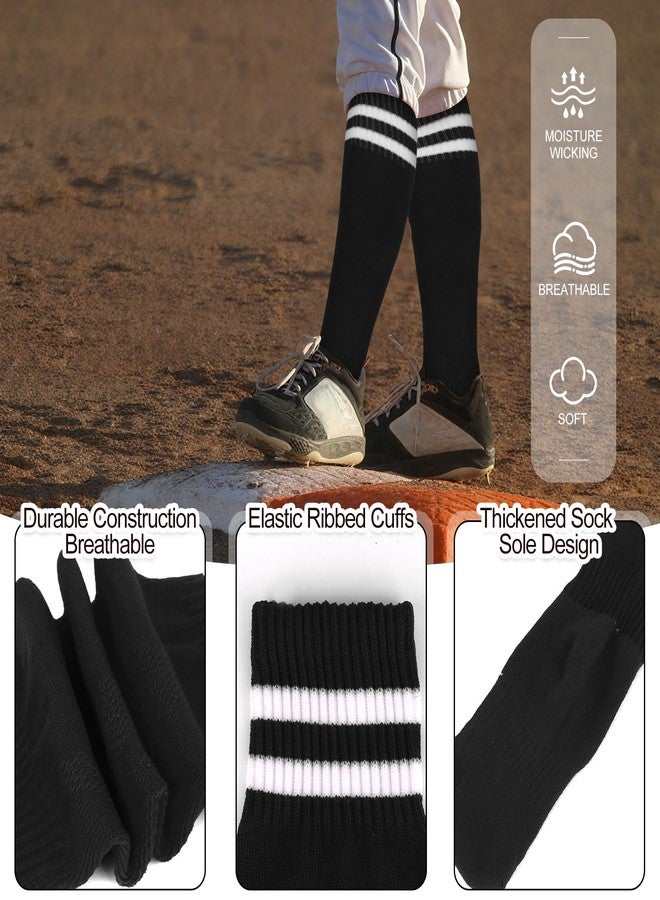 KIUEZIR Black Baseball Socks and Belt Set with White Stripe for Adult - Adjustable Elastic Belt & Knee High Athletic Socks for Competitive Play - Image 5