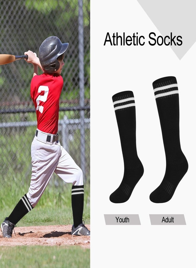 KIUEZIR Black Baseball Socks and Belt Set with White Stripe for Adult - Adjustable Elastic Belt & Knee High Athletic Socks for Competitive Play - Image 4