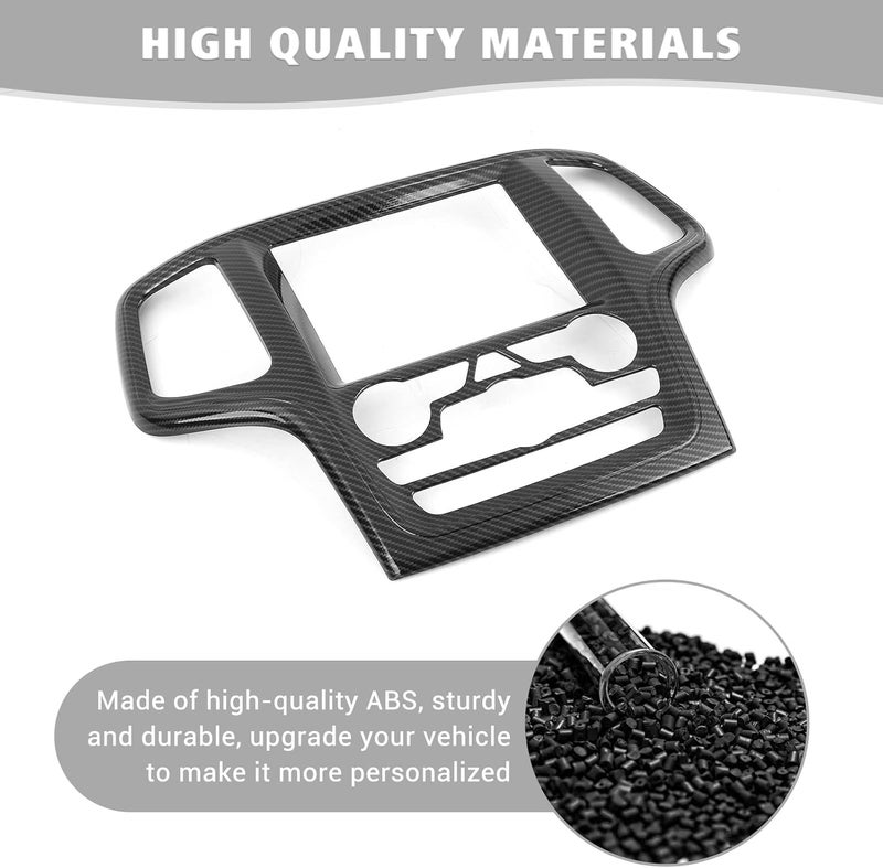 Jimen Center Console Navigation GPS Radio Panel Trim Cover for Jeep Grand Cherokee 2014-2018 (Carbon Fiber) - Image 3