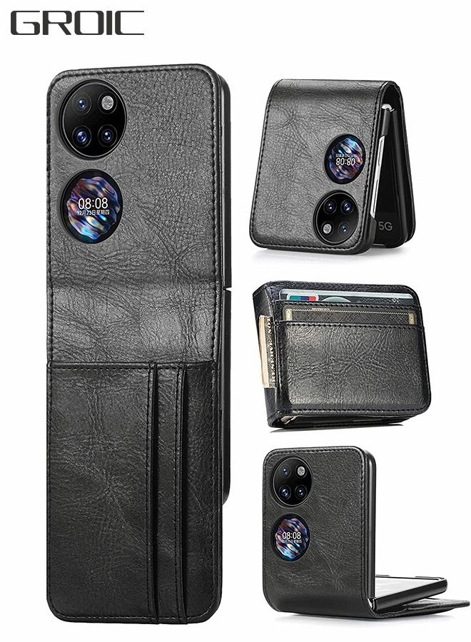 GROIC Phone Cases for Huawei P50 Pocket 6.9 Inch Flip Cell Case Cover, P50 Pocket Wallet Case with Card Slots, PU Leather + Hard PC Protective Phone Case Cover Phone Back Cover - Image 1