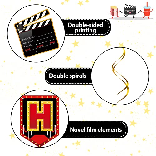 Sumind 45 Pieces Movie Night Decorations Party Decorations Kit Now Showing Banner Hanging Swirls Movie Theater Themed for Bridal Shower Birthday Party Supplies Film Backdrop - Image 3