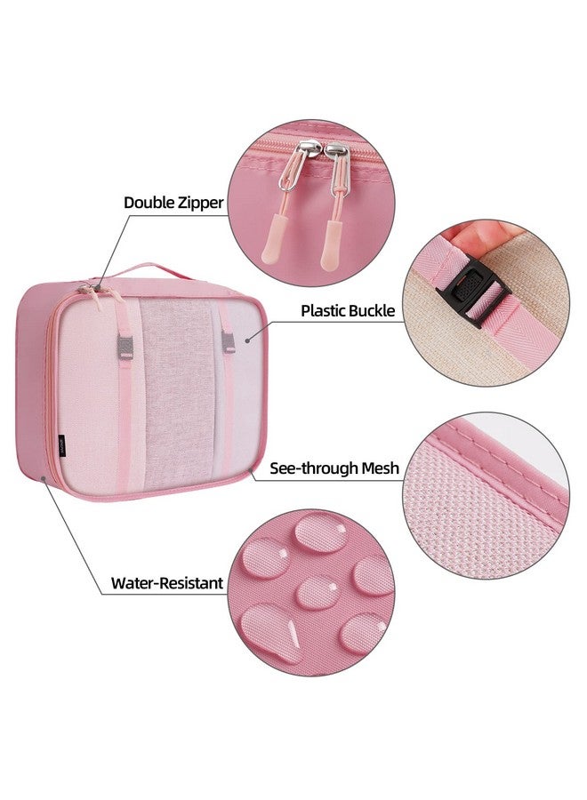 BAGAIL 10 Set Packing Cubes Various Sizes Packing Organizer for Travel Accessories Luggage Carry On Suitcase-Pink - Image 4
