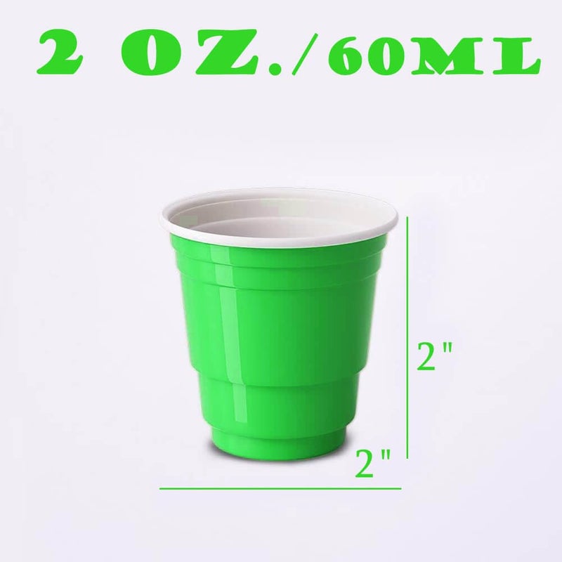 HAOZAN 100ct 2oz. Mini Green Shot Cups  Disposable and Small Size Perfect for Party  Tastings  Sample and More - Image 3