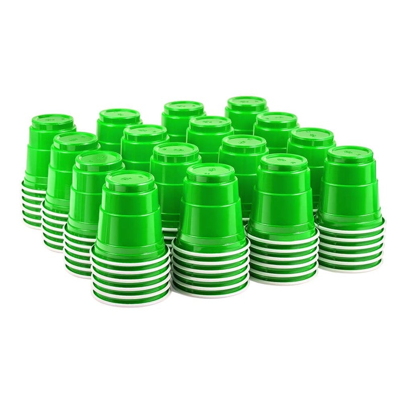 HAOZAN 100ct 2oz. Mini Green Shot Cups  Disposable and Small Size Perfect for Party  Tastings  Sample and More - Image 1