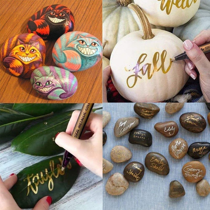 APOGO Metallic Marker Pens Metallic Pens, Arts and Crafts for Teenages, 10 Colours Glitter Pens for Black Paper, Scrapbook Accessories, Gift Card Making, Art Supplies for Teenage Girls - Image 3