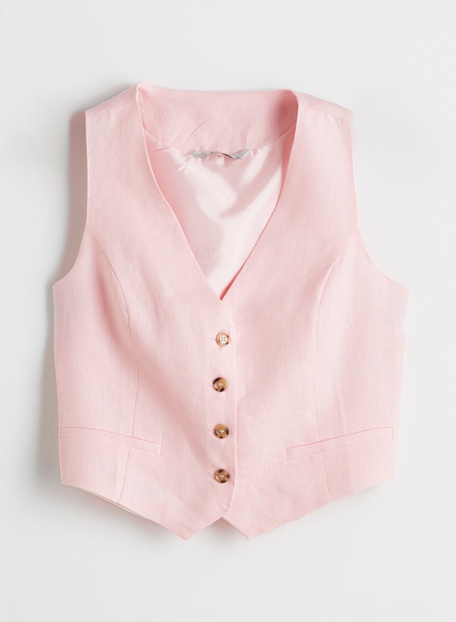 LC WAIKIKI V Neck Crop Women's Classic Waistcoat  - Image 1