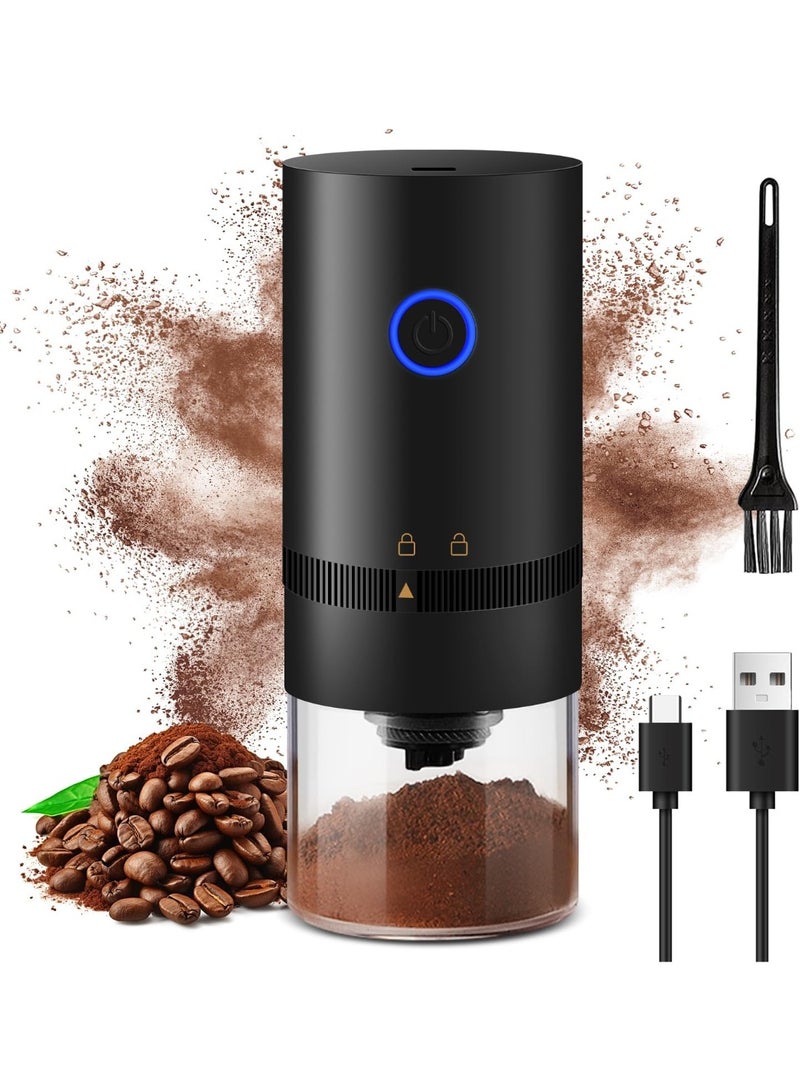 Beauenty Portable Electric Burr Coffee Grinder, Compact Automatic Conical Burr Mill, Adjustable Grind Setting, USB Rechargeable - Image 1
