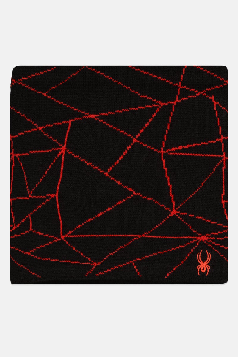 Spyder Kids Boy Allover Print Neck Scarves 25 H x 50 dia cm, Black - Image 1