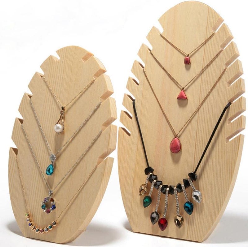 klarako 2pcs Necklace Jewelry Pendant Chain Display wood Easel Organizer Rack - Image 3