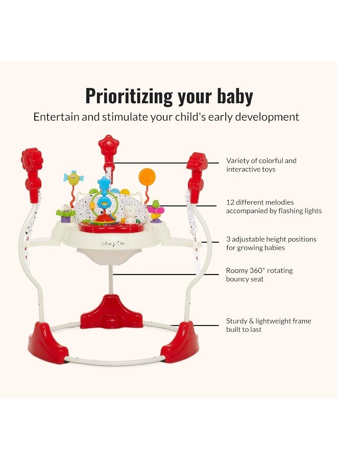 Dream On Me Zany Activity Center Bouncer in White and Black Print - Image 5