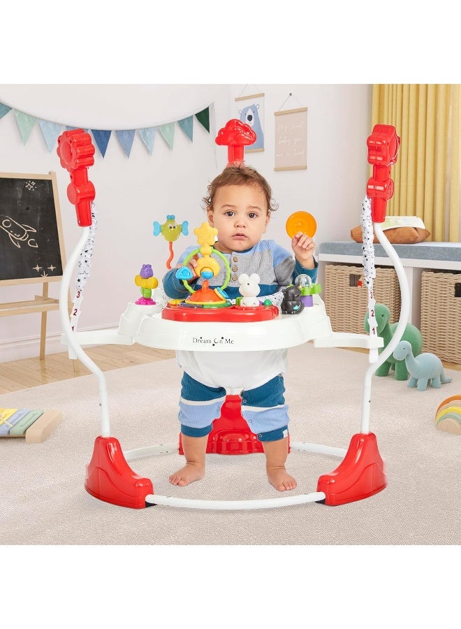 Dream On Me Zany Activity Center Bouncer in White and Black Print - Image 2