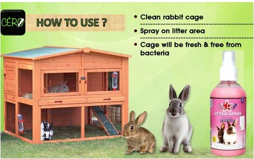 CERO Rabbit Litter Spray for Rabbits | Clean it Spray it | Eliminates Odours and Keeps Your Rabbit's Habitat Fresh | Lemon Grass Perfume | Pink | 200ml - Image 3