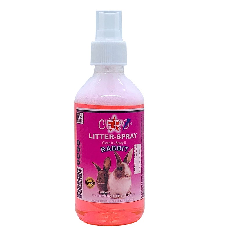 CERO Rabbit Litter Spray for Rabbits | Clean it Spray it | Eliminates Odours and Keeps Your Rabbit's Habitat Fresh | Lemon Grass Perfume | Pink | 200ml - Image 5