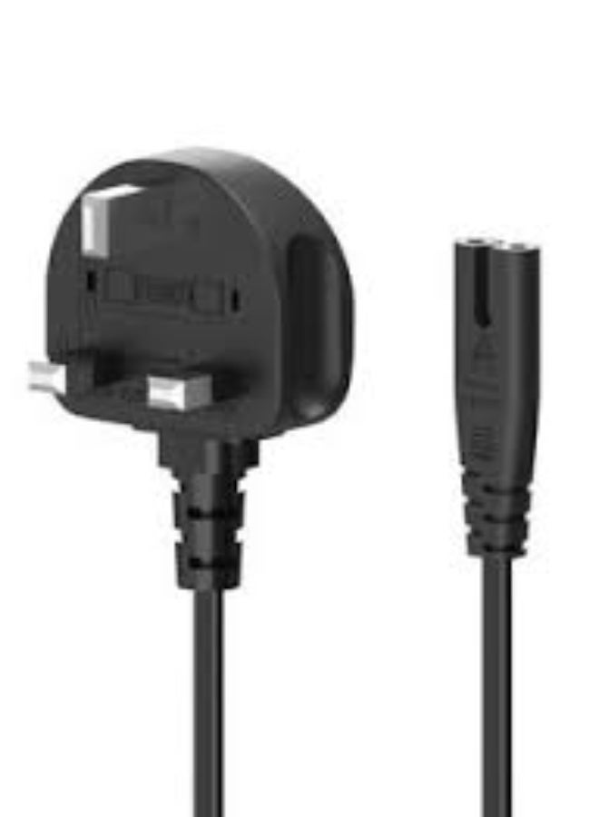 سلك طاقة تيار متردد ثنائي الأطراف - قابس حائط بديل عالمي بطول 1.5 متر لأجهزة تلفزيون سامسونج، إل جي، سوني، وتي سي إل | متوافق مع بلاي ستيشن 3، بلاي ستيشن 4، بلاي ستيشن 5، إكس بوكس، طابعات إتش بي، الشاشات، وغيرها | موصل متين ثنائي الفتحات على شكل الرقم 8 | سلك آمن وقابل للحمل للاستخدام المنزلي والمكتبي والسفر - أسود - Image 1