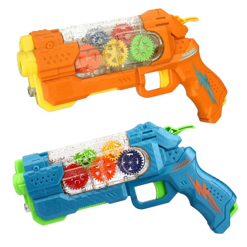 Negi Gear Gun Linkage Projection Gun for Kids Colourful Lighting and Realisic Sound Advanc Soft Sound and Light Enjoy Yourself It is not Harsh Toy for Kids - Image 1